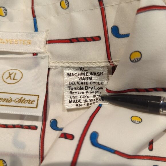 Vintage Sears Kings Road Button Down Shirt Mens XL Golf Novelty All Over Print - Picture 5 of 6